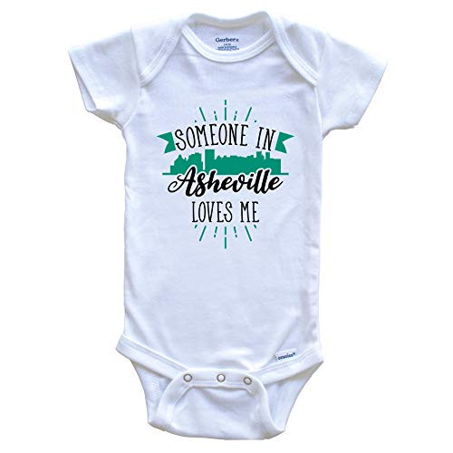 Someone in Asheville Loves Me Asheville NC Skyline Baby Onesie 6-9 Months White