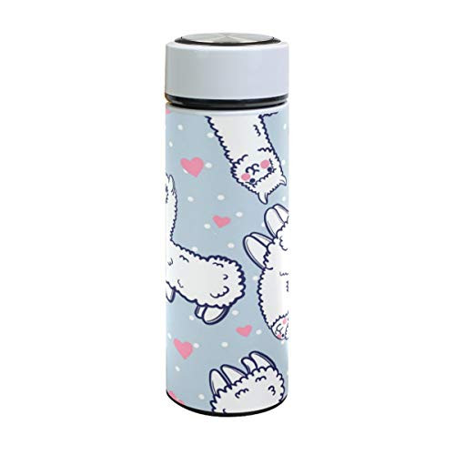 ZZKKO Animal Llama Vacuum Insulated Stainless Steel Water Bottle Love Thermos Cup Water Bottle Travel Mug BPA Free Double Walled 17 OZ for Outdoor Sports Camping Hiking Cycling