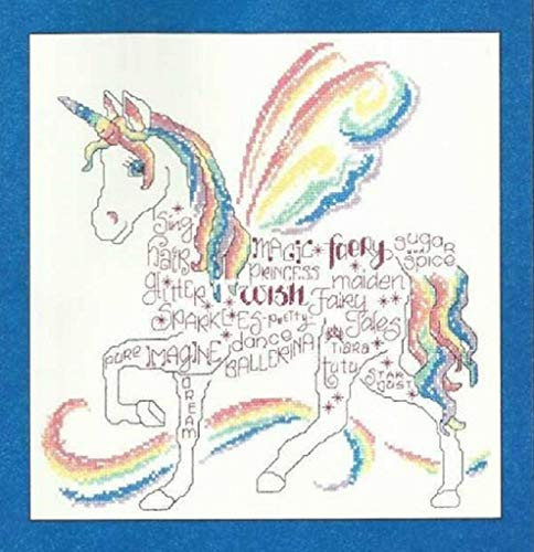 Unicorn and Rainbow Counted Cross Stitch Kits Egyptian Cotton Floss 14ct 150x150 Stitch 37x37cm Counted Cotton Cartoon Easy Cross Stitch kit