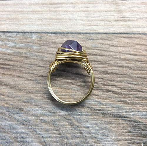 Amethyst ring 14k gold filled February birthstone