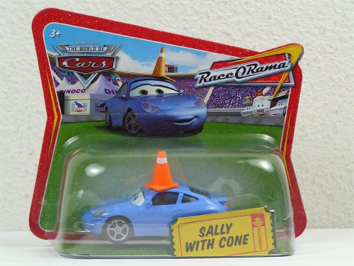 Disney Pixar Cars Sally with Cone Diecast Short Card Race O Rama 1-55 Scale Mattel