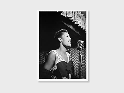 Billie Holiday Poster - Billie Holiday Art Print - Jazz Poster - Billie Holiday Artwork - Billie Holiday Portrait - Music Poster - Billie Holiday Photo - Black and White -Small -11x14 inches--
