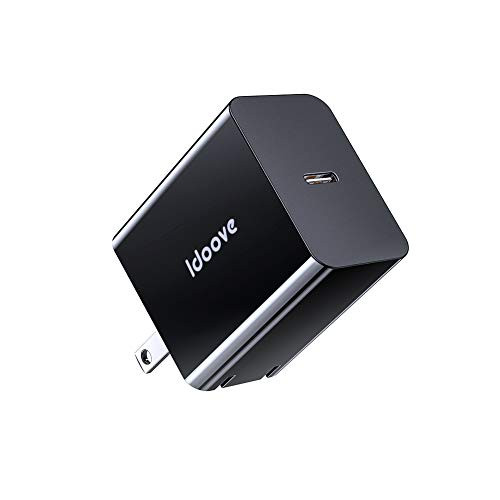 USB C Charger, 18W with Power Delivery, idoove USB C Wall Charger for MacBook Pro/Air 2018, iPad Pro 2018, iPhone XS/Max/XR/X/8/7/Plus, Nexus 6P, LG G6, Pixel C/3/2/XL, MateBook and More (18W)