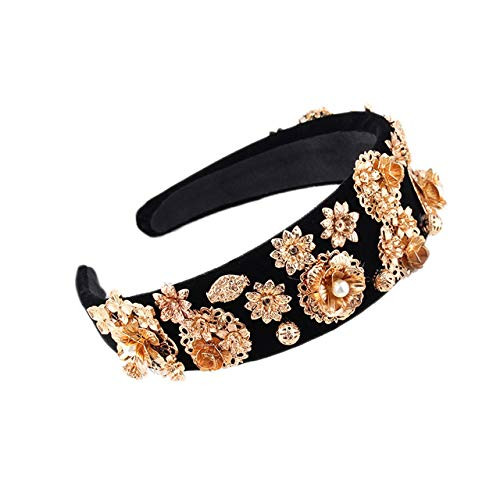 Rhinestone Hairband Wide Size Headband Bezel Turban Women Bohemian Style Elegant Girls Hair Accessories Head HoopB