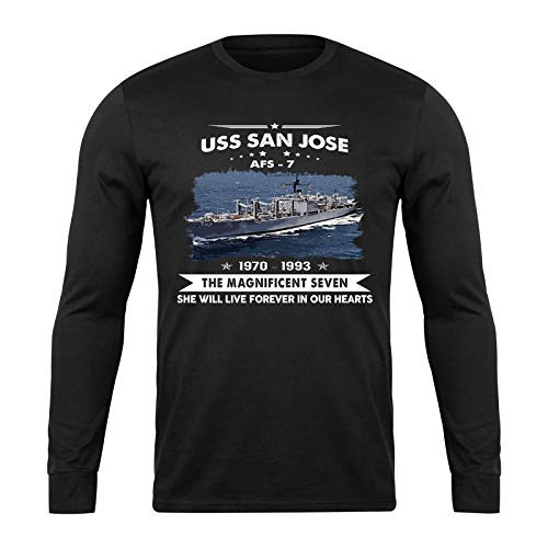 USS SAN Jose AFS 7 Long Sleeve Crewneck Sweatshirt Unisex Hoddie Navy Gifts - 126