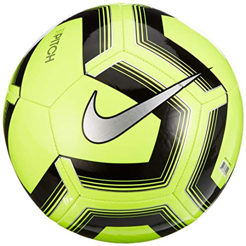 Nike Unisex's Pitch Training 19 Soccer Ball Volt-Black-Silver 4