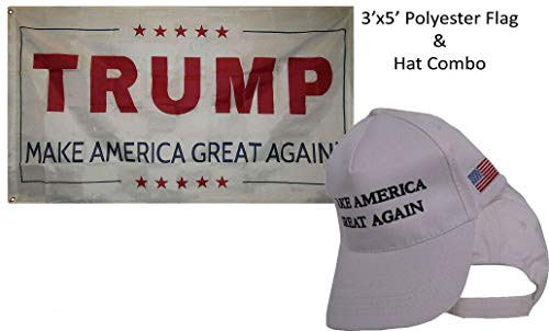 K's Novelties 3'x5' Trump Make America Great Again White and Make America Great White Black Hat K's Novelties 3'x5' Trump Make America Great Again White and Make America Great White Black Hat