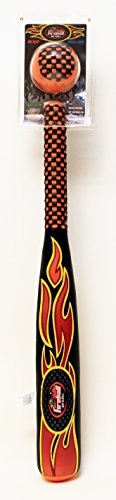 fun gripper-Fireball Bat  and  Ball 24.0 Embossed Flames by- Saturnian I P.E Supplier -Orange-