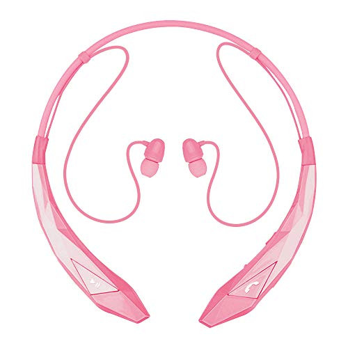 Pianogic Bluetooth Headphones Wireless Neckband Headset Stereo V4.0 Magnetic Earbuds Noise Cancelling Mic with Call Vibrate Alert (Pink)