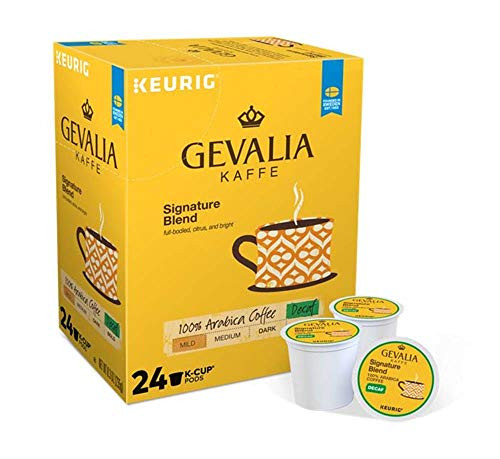 Keurig Coffee Pods K-Cups 16 - 18 - 22 - 24 Count Capsules ALL BRANDS - FLAVORS -24 Pods Gevalia Kaffe - Signature Blend Decaf-