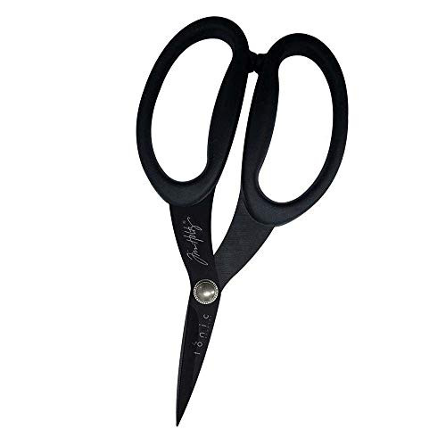 TONIC STUDIOS Tim Holtz Kushgrip Non Stick Micro Serrated Snips 7 inch -New Version-