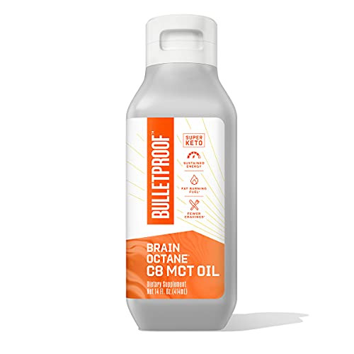 Brain Octane Premium C8 MCT Oil from Non-GMO Coconuts 14g MCTs 14 Fl Oz Bulletproof Keto Supplement for Sustained Energy Appetite Control Mental and Physical Energy Non-GMO Vegan and Cruelty Free Brain Octane Premium C8 MCT Oil from Non-GMO Coconuts 14g MCTs 14 Fl Oz Bulletproof Keto Supplement for Sustained Energy Appetite Control Mental and Physical Energy Non-GMO Vegan and Cruelty Free