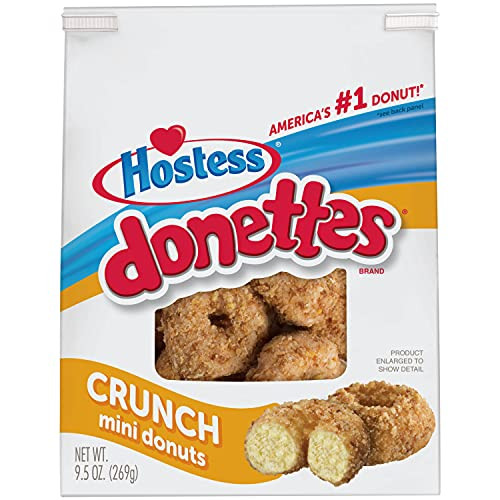 Hostess Donettes Mini Donuts Crunch 1 Count -Pack of 9-
