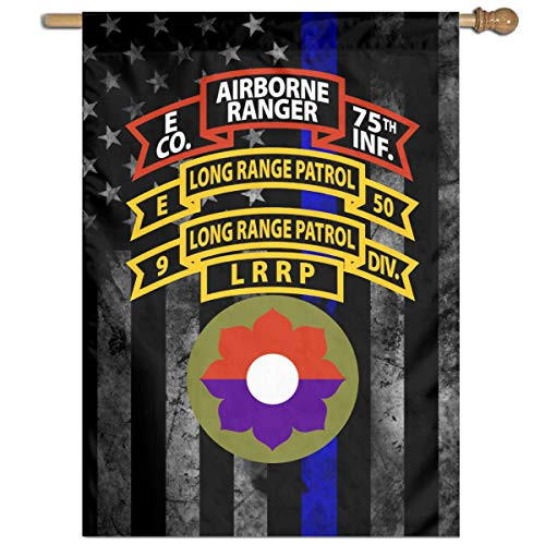 ZHENGKAIWENqizi US Army E Company -Ranger- 75th Infantry -Airborne- 9th Infantry Division Garden Flag Outdoor Flags House Decorative Flag 27"x37"