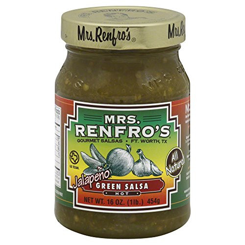 Mrs. Renfro's Hot Jalapeno Green Salsa 16 Ounce -Pack of 6-