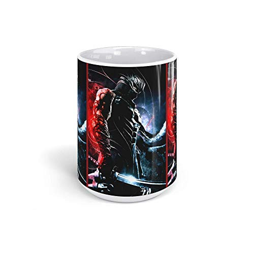 Ceramic Coffee Mug Gamer Video Game Cup Ninja Gaiden Ryu Hayabusa Gaming Computer Drinkware Super White Mugs Family Gift Cups 15oz 443ml