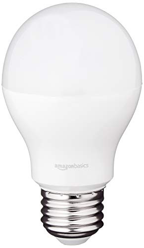 AmazonBasics 40 Watt Equivalent, Daylight, Dimmable, A19 LED Light Bulb, 6-Pack