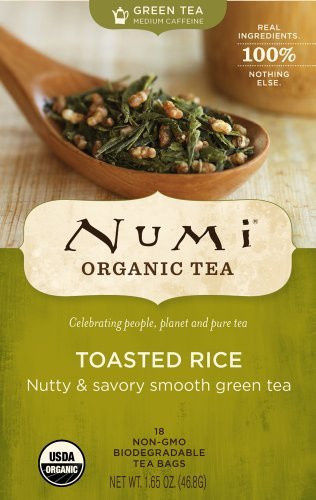 Numi Organic Tea Toasted Rice Full Leaf Green Tea 18-Count Tea Bags -Pack of 3- by Numi