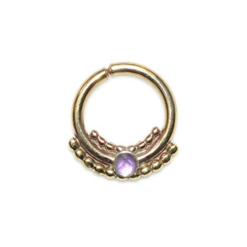 Gold 2mm Amethyst Nipple Ring 18g Septum Ring Body Piercing Septum Piercing