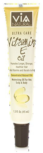 VIA Natural Ultra Care Vitamin E Oil Concentrated Natural Oil 1.5oz - Promotes Longer Stronger Healthier Hair Adds Vitamins and Keratin To Hair - 6 Pack by Via Natural