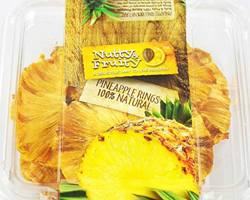 Nutty and Fruity 100 percent Natural Dried Pineapple Rings 4.5 Ounces - PACK OF 2