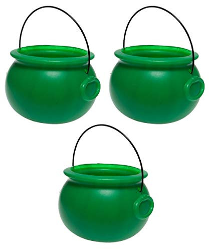 PMU Pot-o-Gold Cauldron 8 Inch Kelly Green Plastic Party Accessory-1-pkg- Pkg-3
