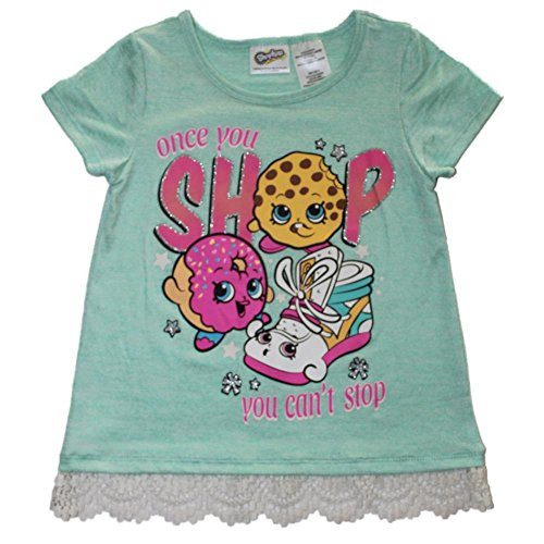 Shopkins Shop Can't Stop Girls Lace Accent Shirt 4-16 -S -6-6x-- Mint