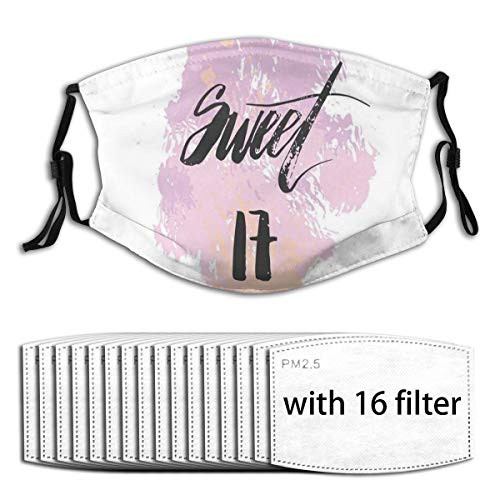 Comfortable Activated carbon maskAbstract And Grunge Style Backdrop With Sweet Seventeen Themed ImagePrinted Facial decorations for adult -Filters 16pc-