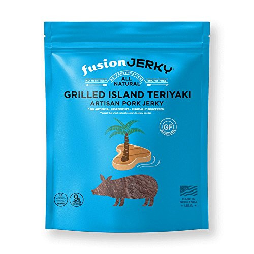 Fusion Jerky Grilled Island Teriyaki Pork Jerky-14 oz-  Gluten Free. No Nitrates. No Added MSG. No Preservatives.