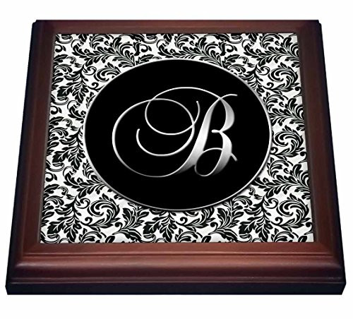 3dRose Letter B-Black and White Damask-Trivet with Ceramic Tile 8" x 8" Brown 3dRose Letter B-Black and White Damask-Trivet with Ceramic Tile 8" x 8" Brown