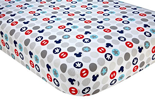 Disney Baby Mickey Mouse Best Buddies 100% Cotton Fitted Crib Sheet, Multi
