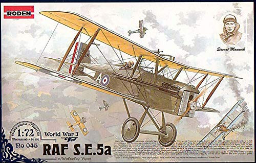 RAF S.E.5a w-Wolseley Viper UK Aircraft WWI 1-72 Plastic Model Kit Roden 045