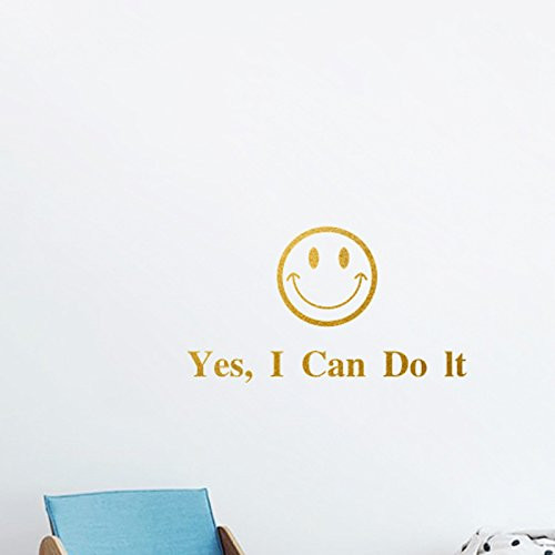 YESI CAN DO IT Inspiring Quotes Wall Stickers Home Art Decor Decal Mural Wall Stickers for Kids Rooms 25x14cm