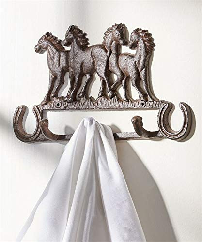 Giftcraft Horses Design Wall Hook Cast Iron