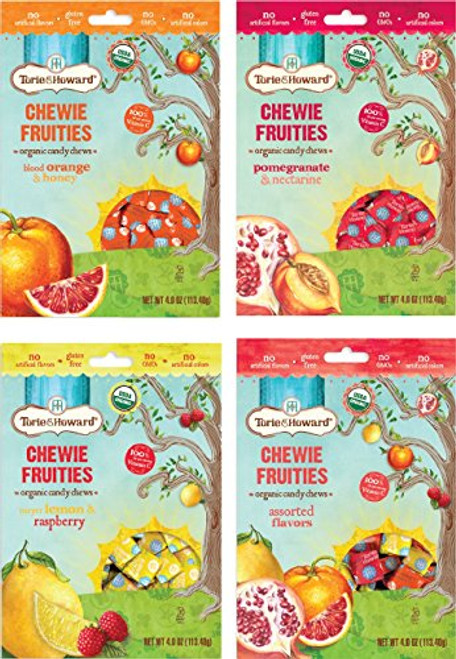 Torie and Howard Chewie Fruities Organic Candy Chews Variety Gift Pack -4 Bags- Torie and Howard Chewie Fruities Organic Candy Chews Variety Gift Pack -4 Bags-