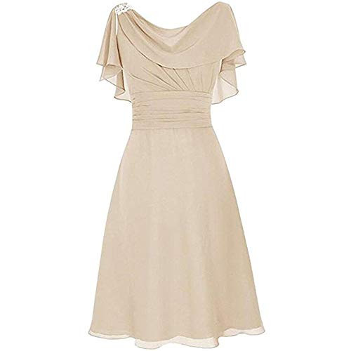 Aniywn Women Formal Wedding Bridesmaid Dress Plus Size High-Waist Party Ball Prom Gown Cocktail Dress Beige Aniywn Women Formal Wedding Bridesmaid Dress Plus Size High-Waist Party Ball Prom Gown Cocktail Dress Beige