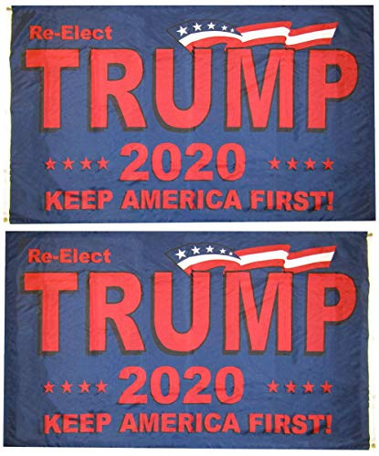 K's Novelties Re-Elect Trump 2020 Keep America First 100D Woven Poly Nylon 2-Sided 5x3 Flag