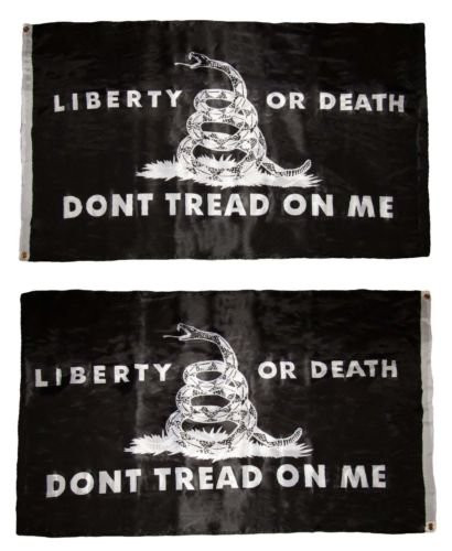 New - 3x5 Gadsden Liberty or Death Don't Tread on Me Black Double Sided Flag 3'x5' by I.E.Y.online-store