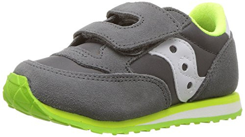 Saucony Boy's Baby Jazz Hook  and  Loop Sneaker grey-white 7 Medium US Toddler