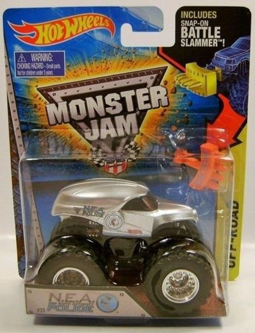 N.E.A. NEA POLICE COP MONSTER JAM TRUCK DIECAST HOT WHEELS 2015 BATTLE SLAMMER .HNGG-634T6344 G134548TY31641