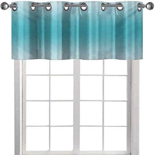 Room Darkening Curtain Valance Abstract Theme Tropical Beach Cove Aquatic Ombre Design Digital Printed Artwork Print 42" W x 18" L Window Treatment for for Kitchen Living Dining Room