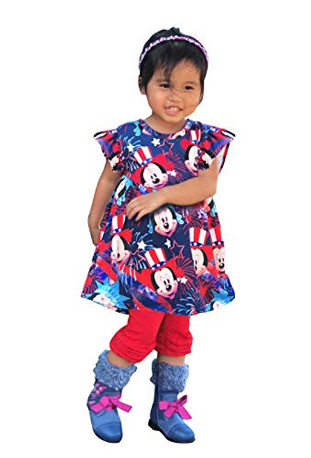 Boutique Little Girls Summer Disney Minnie Patriotic July 4th Tunic Capri Outfit Set Red Blue 6-2XL Boutique Little Girls Summer Disney Minnie Patriotic July 4th Tunic Capri Outfit Set Red Blue 6-2XL
