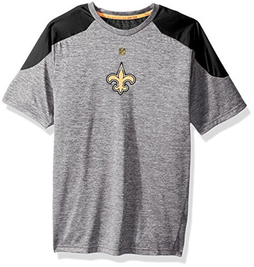 NFL Youth Boys "Gamma" Short Sleeve Performance Tee-Steel Grey-L-14-16- New Orleans Saints NFL Youth Boys "Gamma" Short Sleeve Performance Tee-Steel Grey-L-14-16- New Orleans Saints