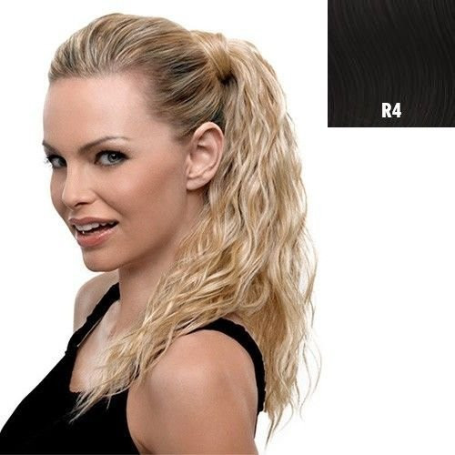 Ken Paves Hairdo 18 Wrap Around Pony Beach Curl Hair Extension R4 Midnight Brown-Dark Brown by Ken Paves