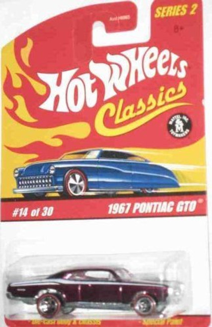 Classics Series 2 -14 1967 Pontiac GTO Purple 5-Spoke Redlines Mattel Hot Wheels 1-64 Scale Collectible Die Cast Car