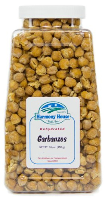 Harmony House Foods True Dehydrated Garbanzos 16 Ounce Quart Size Jar Harmony House Foods True Dehydrated Garbanzos 16 Ounce Quart Size Jar