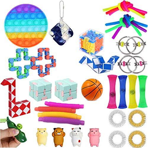 Fidget Toys Set 35 Pack Sensory Toys Cheap for Kids Adults Stress Relief and Anti-Anxiety Tools Bundle Sensory Toys for ADHD Autism Stress Anxiety -B1-