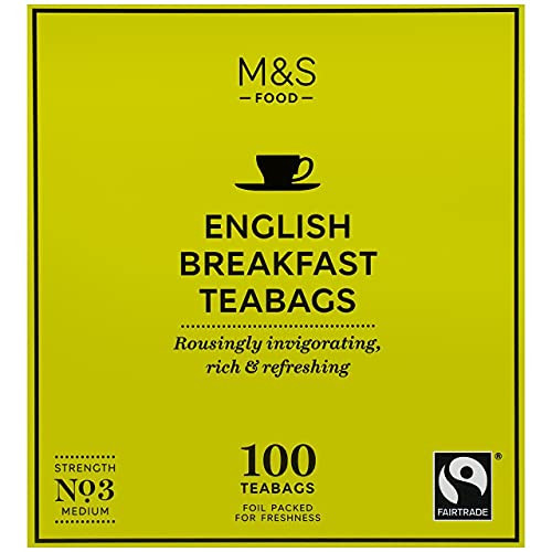 M and S English Breakfast Tea 100 Tea Bags Fairtrade Marks  and  Spencer