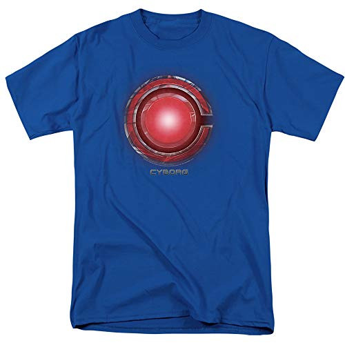 Justice League Movie Cyborg Logo DC Comics T Shirt  and  Stickers -XXXX-Large- Royal