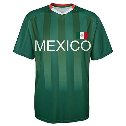 World Cup Soccer Mexico Youth Boys Federation Jersey Short Sleeve Tee Large -14-16- Dark Green